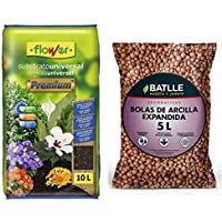 Los mejores  - Flower Universal Premium Substrato- 10L- Marrón- 29x6x46 cm + Semillas Batlle Sustratos Bolas Arcilla Expandida 5l